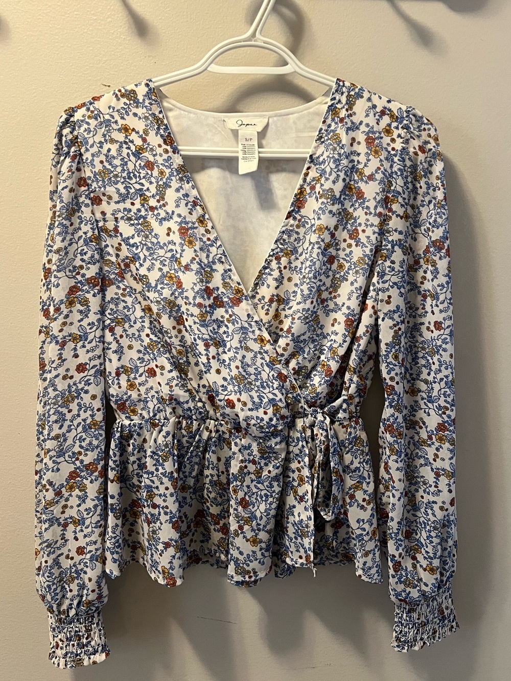 Floral Wrap Peplum Top